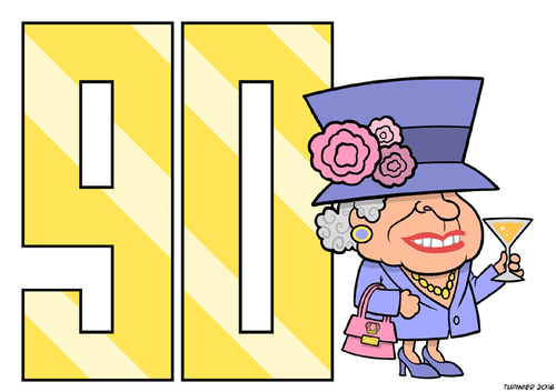 Cartoon: Die Queen wird 90 (medium) by Christoon tagged geburtstag,großbritannien,elizabeth,queen