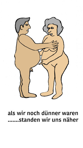 Cartoon: als wir noch dünner waren (medium) by gege tagged dick,dicke,dickes,paar,beziehung,fett,korpulent,2er,zeitläufte,zeit,pärchen,liebe