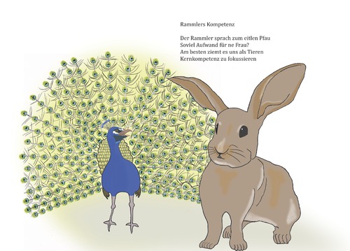 Cartoon: Rammlers Kompetenz (medium) by gege tagged erotik,kompetenz,kernkompetenz,pfau,rammler,tier,tiere