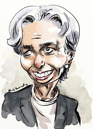 Cartoon: Christine Lagarde (medium) by Bob Row tagged lagarde,imf,money