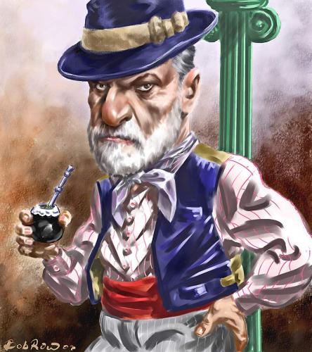 Cartoon: Freud-of-the-Pampas (medium) by Bob Row tagged freud,psychoanalysis,buenosaires