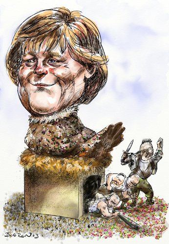 Cartoon: Merkel neonazi nest (medium) by Bob Row tagged merkel,germany,neonazis