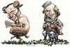 Cartoon: Berlusconi and Garibaldi (small) by Bob Row tagged italy anniversary berlusconi faun garibaldi