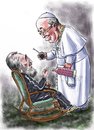 Cartoon: Castro_Francis (small) by Bob Row tagged castro francis guevara cuba religion revolution