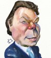 Cartoon: Juan Manuel Santos (small) by Bob Row tagged colombia,santos,caricature