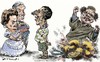 Cartoon: Rousseff_Pinera_Obama_Gaddafi (small) by Bob Row tagged brazil chile rousseff pinera obama usa gaddafi libya