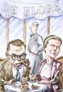 Cartoon: Sarte and Simone (small) by Bob Row tagged sartre,simone,debeauvoir,cafe,philosophy,paris,existencialism