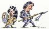 Cartoon: The Kirchners (small) by Bob Row tagged argentina,politics,kirchner