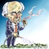 Cartoon: Zygmunt Bauman (small) by Bob Row tagged zygmunt bauman philosophy sociology polish jewish liquid modernity