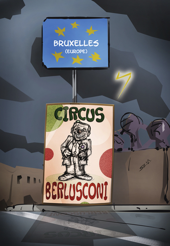 Cartoon: Circus Berlusconi (medium) by subbird tagged berlusconi,silvio,clown,circus,italien,wahlen,europa,eurokrise