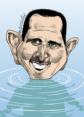 Cartoon: Assad near the end. (medium) by Cartoonarcadio tagged assad,syria,middle,east,asia,war