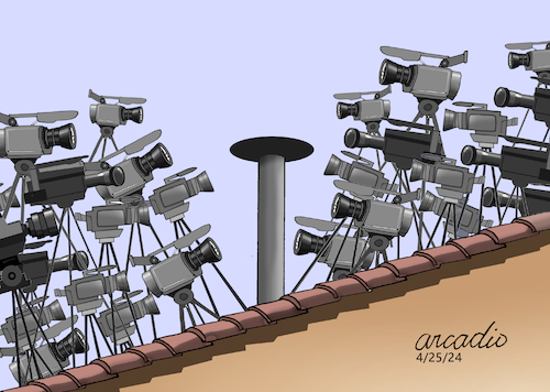 Cartoon: Waiting for the new Pope (medium) by Cartoonarcadio tagged pope,vatican,religion,catholicism