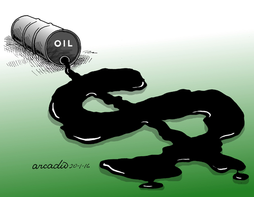 Cartoon: Crisis of cheap crude.. (medium) by Cartoonarcadio tagged crude,oil,crisis,prices