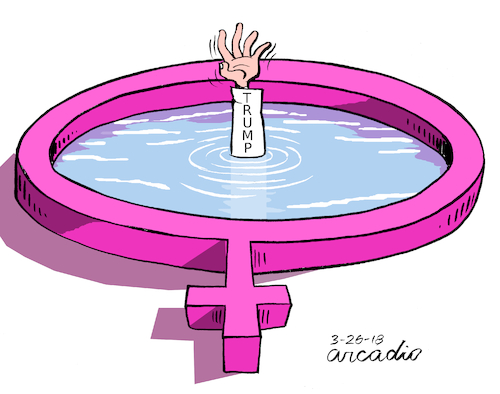 Cartoon: Dangerous swimming pool. (medium) by Cartoonarcadio tagged trump,russia,trade,war,washington,women,us,president