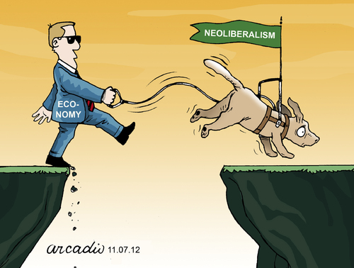 Cartoon: Economy and neoliberalism (medium) by Cartoonarcadio tagged economy,money,neoliberalism,deficit,crisis,capitalism