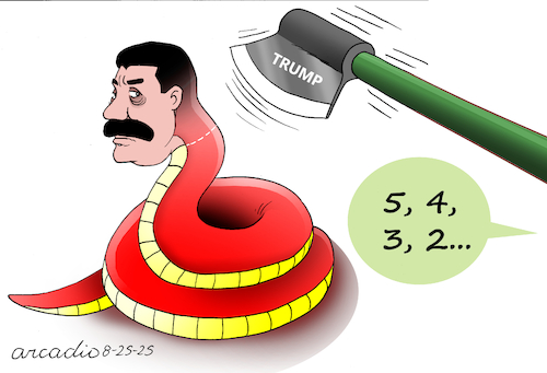 Cartoon: Final countdown for Maduro. (medium) by Cartoonarcadio tagged maduro,usa,venezuela