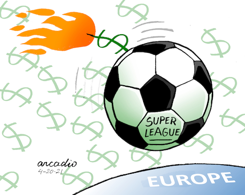 Cartoon: Football war. (medium) by Cartoonarcadio tagged football,business,sport,europe