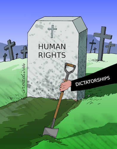 Cartoon: Humans Rights reality. (medium) by Cartoonarcadio tagged human,rights,world,dictatorships,society