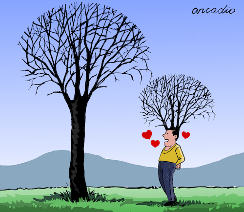 Cartoon: Love for the nature. (medium) by Cartoonarcadio tagged nature,environment,planet,earth