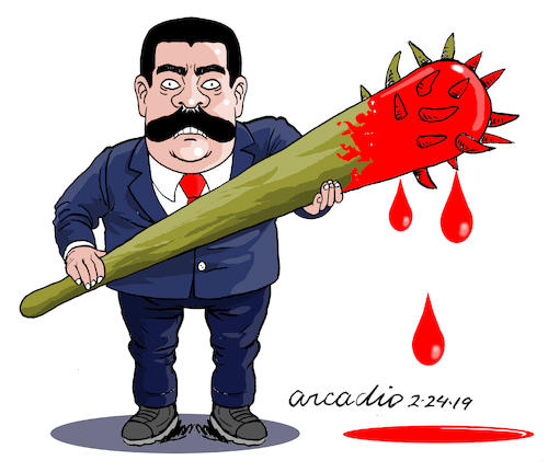 Cartoon: Maduro-the tyran. (medium) by Cartoonarcadio tagged maduro,venezuela,latin,america,dictactor,president,socialism