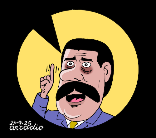 Cartoon: MADURO IN A SELF DIALOGUE. (medium) by Cartoonarcadio tagged maduro,dictatorship