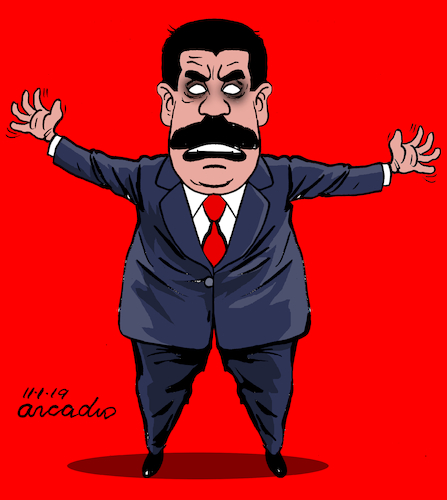 Cartoon: Maduro is going crazy. (medium) by Cartoonarcadio tagged maduro,venezuela,socilaism,dictatorship