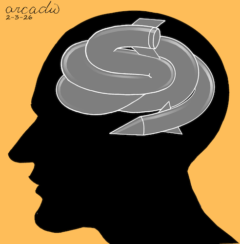 Cartoon: Missiles instead of brains. (medium) by Cartoonarcadio tagged missiles,brain,wars,conflicts