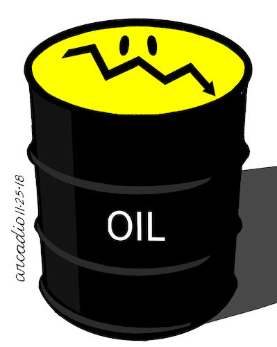 Oil prices down By Cartoonarcadio | Business Cartoon | TOONPOOL