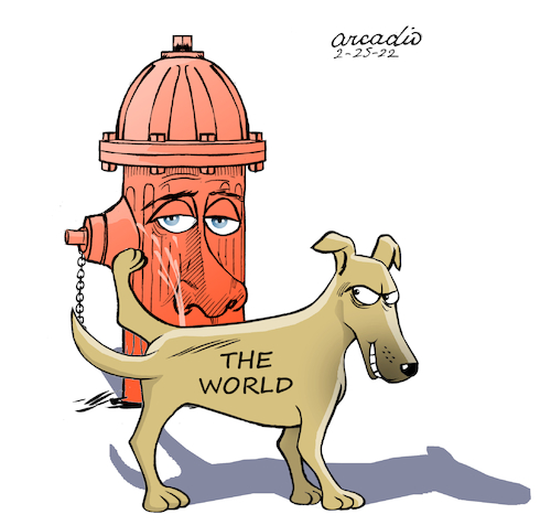 Cartoon: Putin and the world. (medium) by Cartoonarcadio tagged putin,russia,ukraine,zelensky,europe,usa,biden