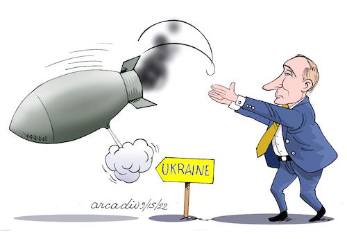 Cartoon: Putin deflated. (medium) by Cartoonarcadio tagged russia,nato,ukraine,usa,conflicts,europe
