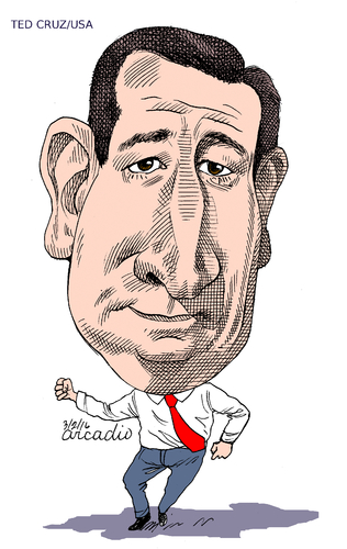 Cartoon: Ted Cruz (medium) by Cartoonarcadio tagged ted,usa,elections,democracy,candidates,democrats