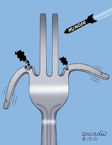 Cartoon: The other 9-11 (medium) by Cartoonarcadio tagged hungry,food,poverty,third,world