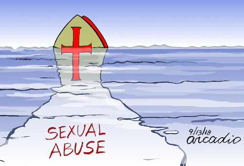 Cartoon: The tip of the iceberg. (medium) by Cartoonarcadio tagged catholicism,the,pope,religion