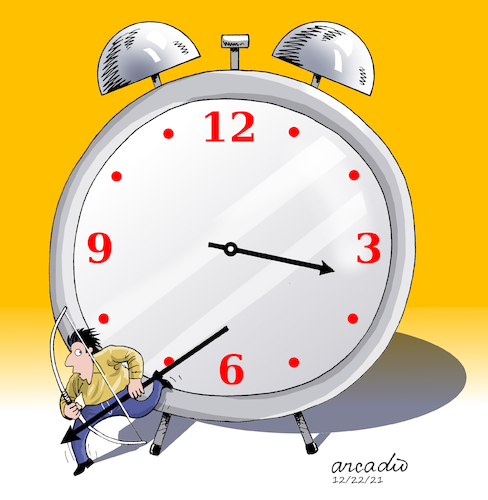 Cartoon: Thief of time. (medium) by Cartoonarcadio tagged humor,time,humans,minutes,cartoon