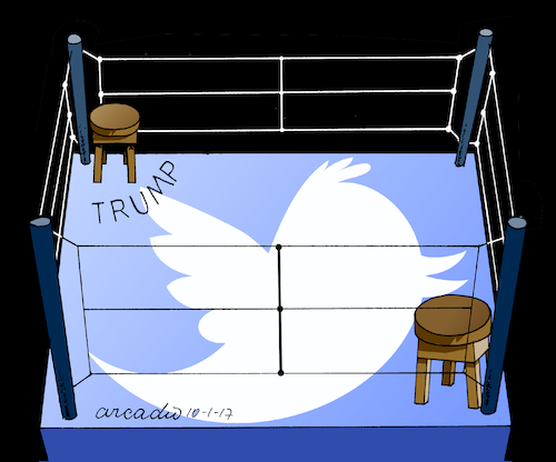 Cartoon: Trump and his foreign policy. (medium) by Cartoonarcadio tagged trump,foreign,policy,usa,us,government,twitter