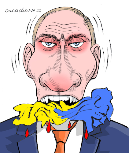 Ukraine was invaded by Russia. By Cartoonarcadio | Politics Cartoon |  TOONPOOL