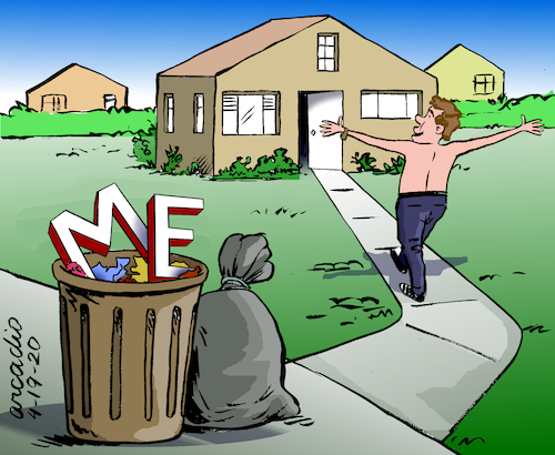 Cartoon: Unnecessary things to trash. (medium) by Cartoonarcadio tagged coronavirus,covid,19,health,pandemic