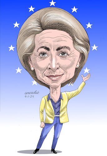 Cartoon: Ursula Von der Leyen (medium) by Cartoonarcadio tagged europe,eu,ursula,wars