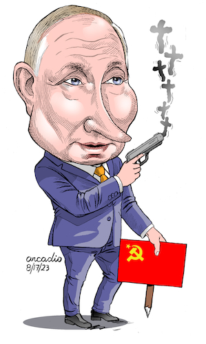 Cartoon: Vladimir Putin. (medium) by Cartoonarcadio tagged putin,russia,war,ukraine,europe