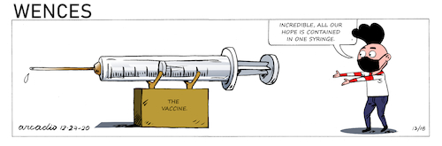 Cartoon: Wences and the vaccine. (medium) by Cartoonarcadio tagged wences,comic,strip,humor,cartoon