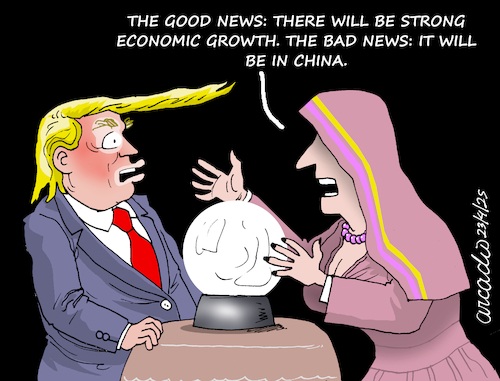 Cartoon: WHAT IF TRUMP WENT TO VISIT A FO (medium) by Cartoonarcadio tagged economy,finances,trade,war,china,usa