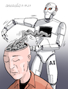 Cartoon: AI and the human brain. (small) by Cartoonarcadio tagged ai,human,brain,technology