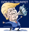 Cartoon: Donald Trumpet (small) by Cartoonarcadio tagged trump,usa,elecctions,republicans,mexico,latin,america