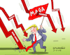 Cartoon: Economic downturns of Trump. (small) by Cartoonarcadio tagged economy trump tariffs trade war