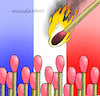 Cartoon: France about to light up. (small) by Cartoonarcadio tagged france,protests,economy,pensions