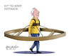 Cartoon: kIT TO KEEP DISTANCE. (small) by Cartoonarcadio tagged coronavirus covid 19 health distance