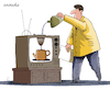 Cartoon: One use for an old TV. (small) by Cartoonarcadio tagged tv humor gag cartoon coffee