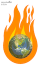 Cartoon: Our planet into the fire. (small) by Cartoonarcadio tagged mother,earth,climate,change,planet
