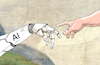 Cartoon: The creation of AI. (small) by Cartoonarcadio tagged new era technology ai