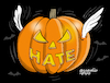 Cartoon: The pumpkin of hatred. (small) by Cartoonarcadio tagged trump,hate,politicians,democracy